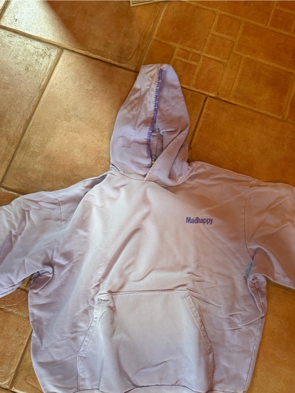 Madhappy Lavender Pullover Hoodie with Embroidered Logo